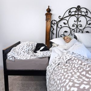 sleepy hippo dog bed attachment to human bed extender for dogs cosleeper extension